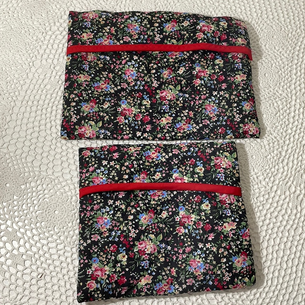 Set of TWO quilted handcrafted makeup bags NEW